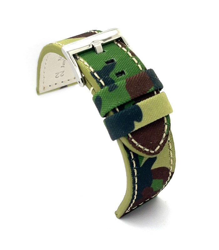 Correas de Reloj de Tela de Camuflaje y cuero. Ref 370