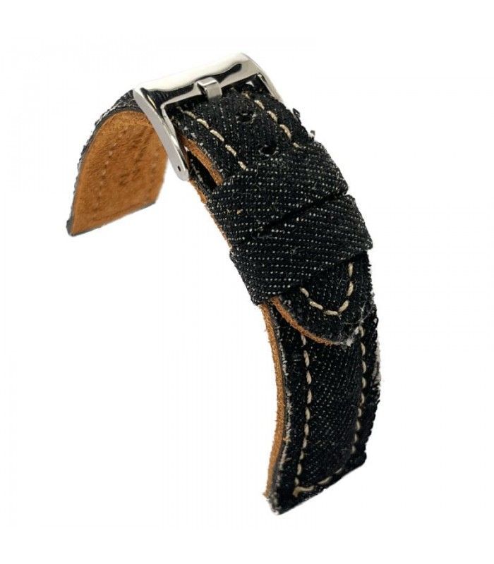 Uhrenarmbänder aus Denim und Leder. Diloy Nr. 389