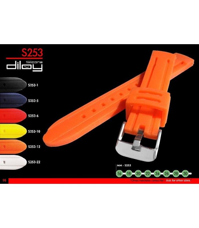 Silicone watch strap, Diloy S253