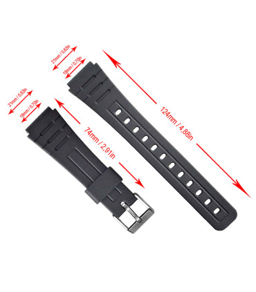 Bracelet de montre Casio Compatible F-91 F91W F-105 F-94 18mm Ref 283P4