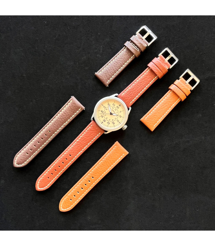 Lederarmband Bison-Prägung weiße Naht – Diloy 376