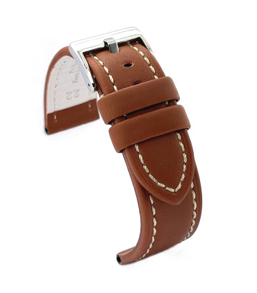 Oiled leather strap white stitching – Diloy 377