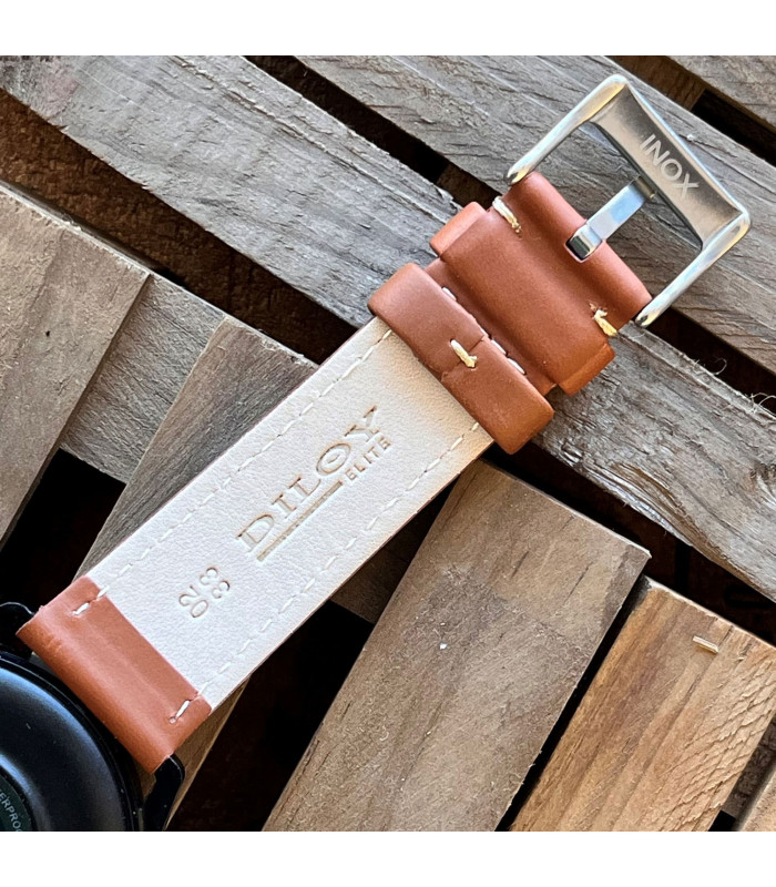 Lederarmband geölt weiße Naht sportlich – Diloy 377