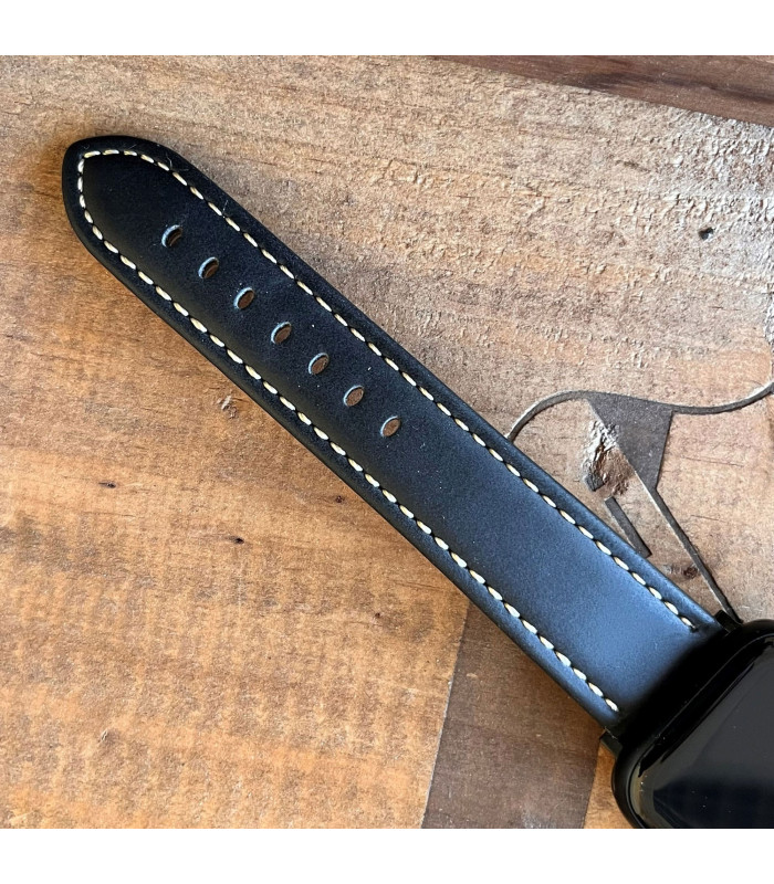 Lederarmband geölt weiße Naht sportlich – Diloy 377