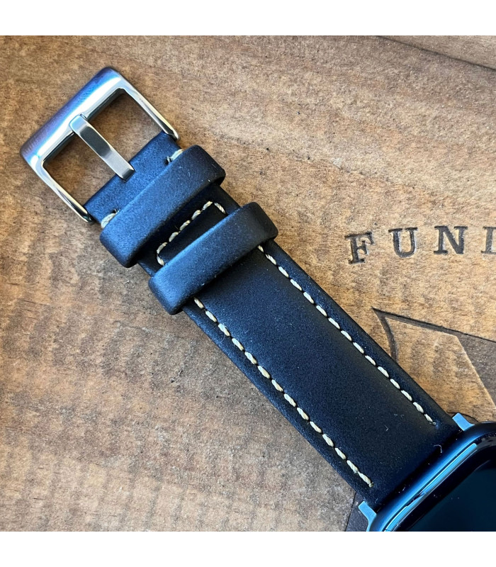 Lederarmband geölt weiße Naht sportlich – Diloy 377