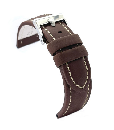 Correa Reloj Piel Cuero Vacuno Engrasado 18mm 20mm 22mm 24mm 26mm Costura blanca Ref 377