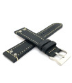 Uhrenarmband aus Fliegerleder mit Stahlnieten, 18 mm, 20 mm, 22 mm, 24 mm, Ref. 381