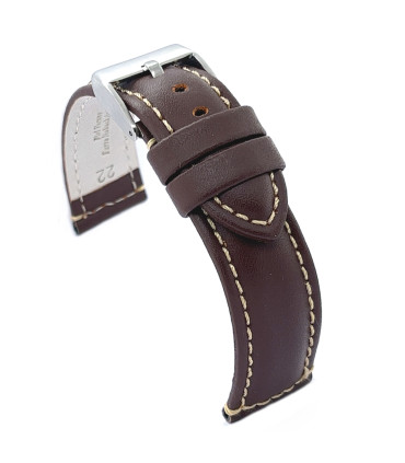 Huawei Strap P354 – Leather with white stitch – 20mm/22mm