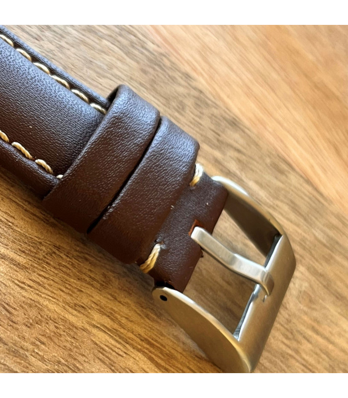 Pasek Huawei P354 – Skóra z białym szwem – 20/22 mm