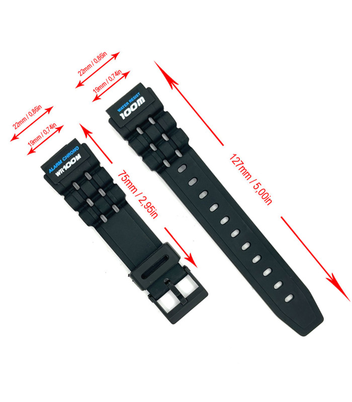 Watch strap Compatible Casio W-87H, W-88H, W-727, W-731 Ref W731D1