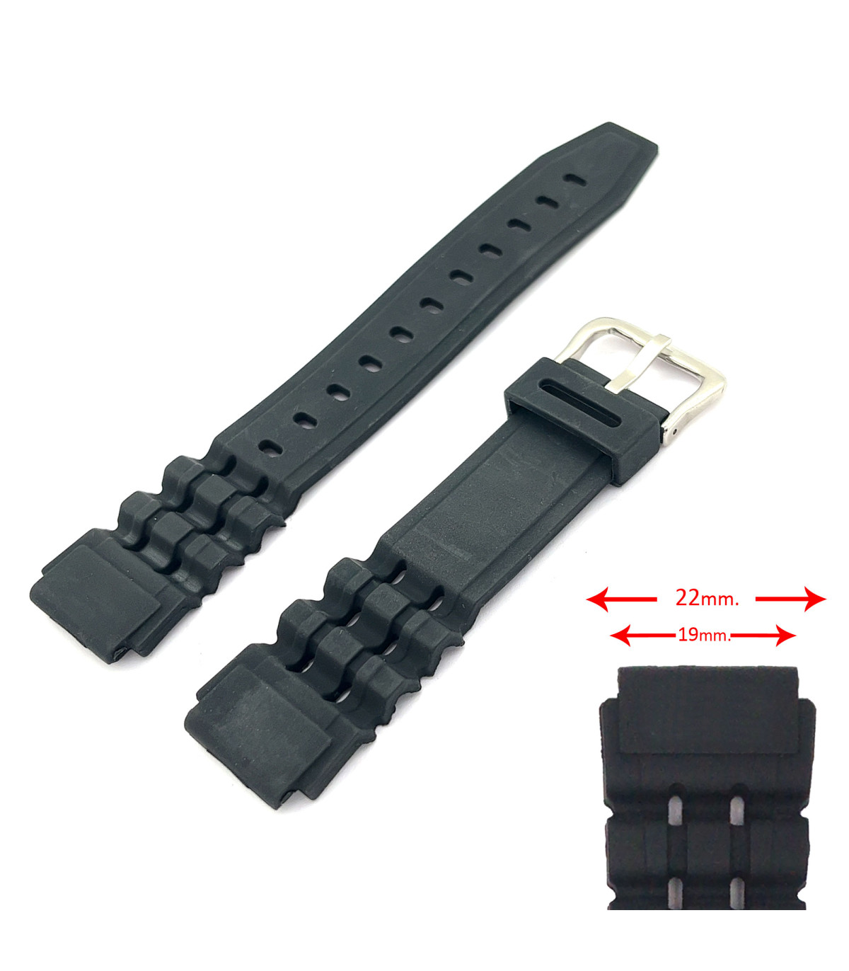 Cinturino Casio Originale In Gomma Nera Per WS-200 E WS-210 – Modello W-S200 - Foto 3