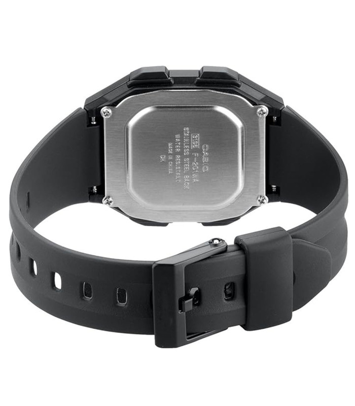 Cinturino orologio nero in gomma resina compatibile con Casio F-201 18mm Ref 575EJ2