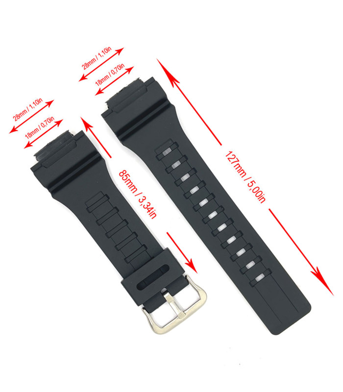 Correa para reloj Compatible con Casio AEQ-110BW - AQ-S810W - W-735H - W-736H - HDC-700 18mm Ref W735 - 10410723