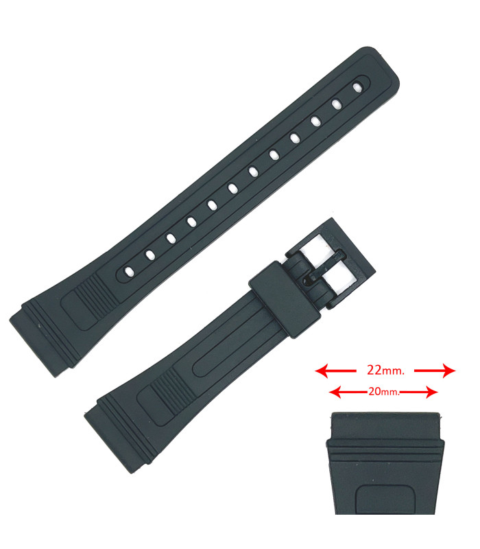 Uhrenband kompatibel mit Casio DB-30 W-50U AQ-45 AB-10 AB-20 AQ-49 DB-53 DB-55 DBA-80 FB-52 SW200 20mm Ref 254H5