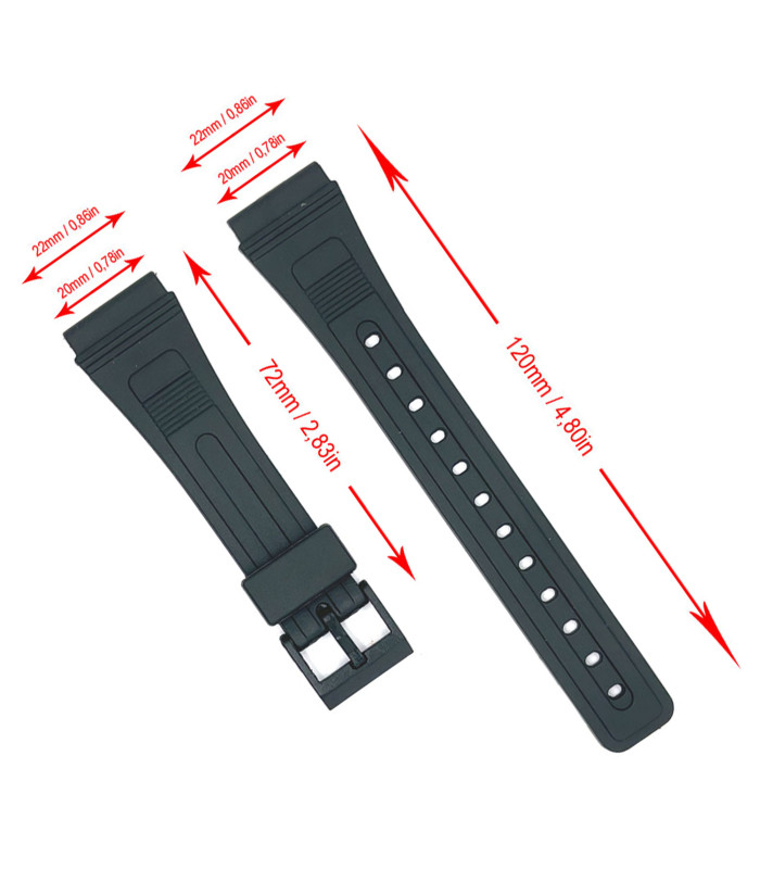 Watch Band Compatible with Casio DB-30 W-50U AQ-45 AB-10 AB-20 AQ-49 DB-53 DB-55 DBA-80 FB-52 SW-200 20mm Ref 254H5