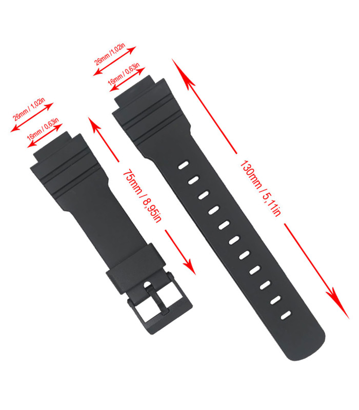 Bracelet montre Diloy Compatible avec Casio G-5600, GLX-5600, GW-M5600, GLS-5600, GW-5000 Ref 194P3