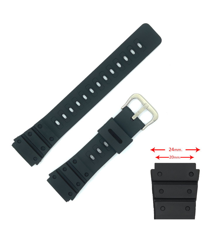 Uhrenarmband kompatibel mit Casio G-shock DBW320, MD501, TGW100, WL10 Ref 127F1A 20 mm