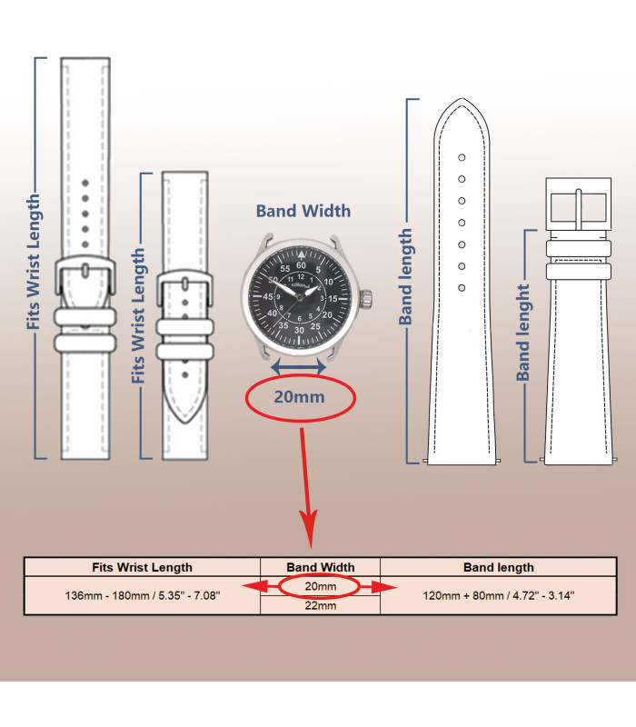 Crocodile Engraved Watch Straps. Ref 336 20mm. 22mm.