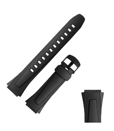 Cinturino orologio nero in gomma resina orologio compatibile con Casio W-752 - W-755 -W-753 Ref W752 - 10179406