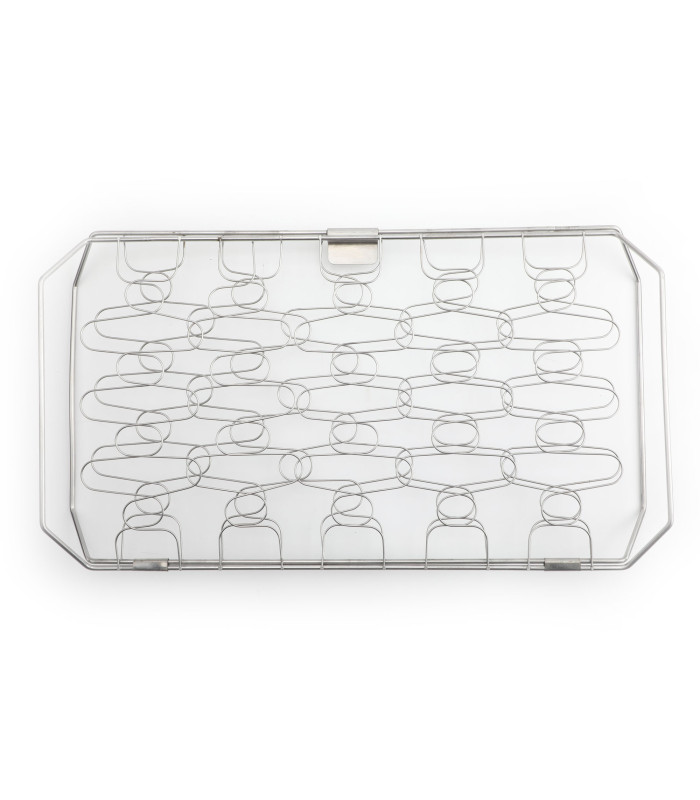 Diloy Home Grill Basket for Fish and Vegetables, Flexible Stainless Steel BBQ Rack, Double Grate for Barbecue, Easy to Flip, Dishwasher Safe, 45 x 26 cm