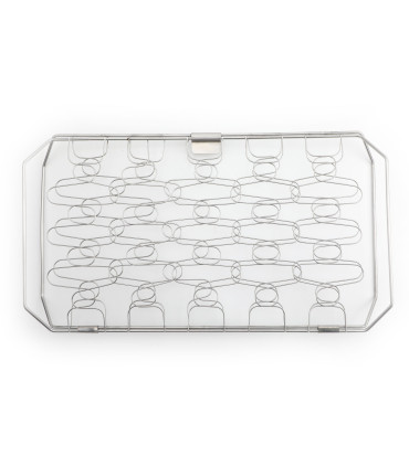 Diloy Home Panier Gril pour Poisson et Légumes, Grille Flexible en Acier Inoxydable, Double Grille pour Barbecue, Facile à Retourner, Compatible Lave-vaisselle, 45 x 26 cm