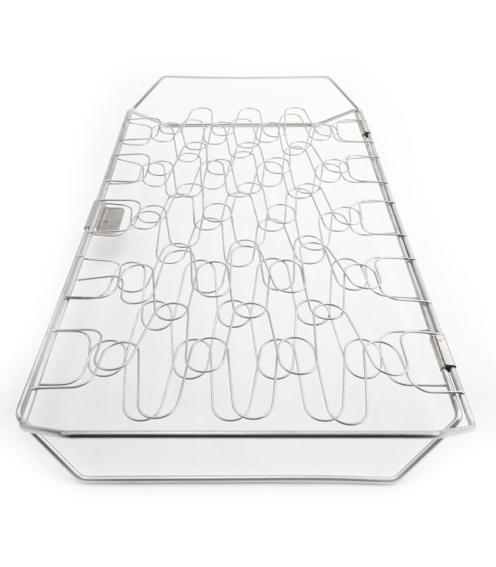 Diloy Home Cestello Griglia per Pesce e Verdure, Griglia Flessibile in Acciaio Inox, Doppia Griglia per Barbecue, Facile da Girare, Lavabile in Lavastoviglie, 45 x 26 cm