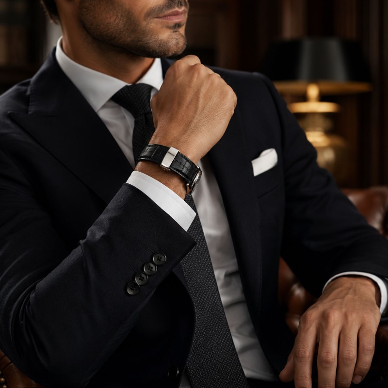 Leather Watch Strap Hidden Clasp 336