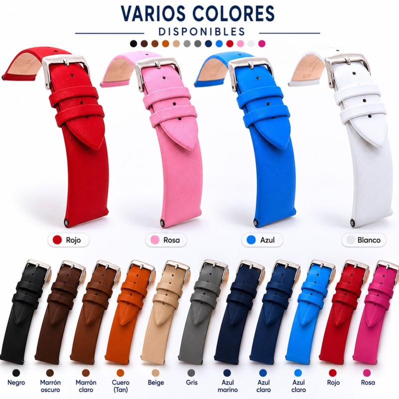 Watch Strap Smooth Leather Seamless Padded Diloy 301