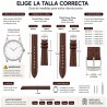 Correa reloj cuero diseño cocodrilo redondo Diloy P209