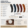 Correa reloj cuero diseño cocodrilo redondo Diloy P209