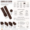 Correa de reloj piel minimalista sin costuras Diloy 327