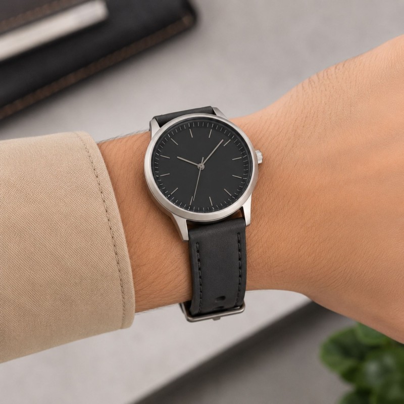 Uhrenarmband Leder Vintage weiß genäht Diloy 384