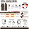 Correa reloj cuero XL extra larga alomada Diloy 302EL