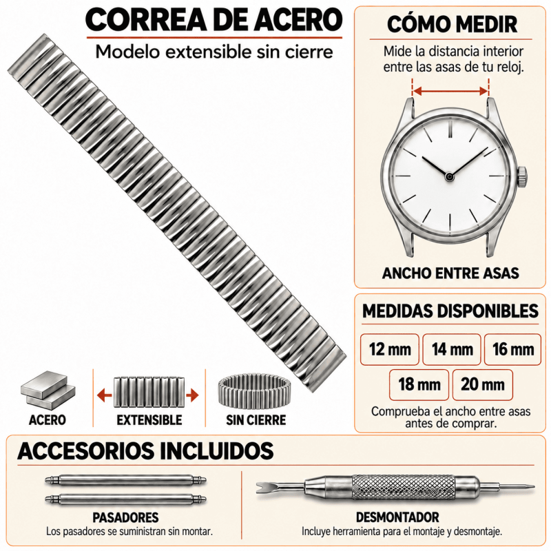 Bracelet montre acier Ref 1700X