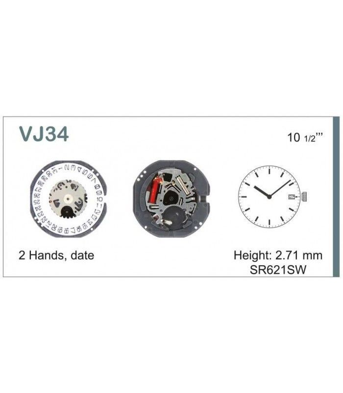 Máquina o movimiento para reloj  HATTORI VJ34