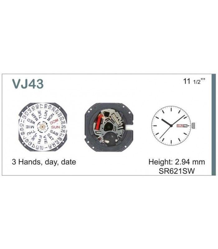 Máquinas ou movimentos para relógio, HATTORI VJ43