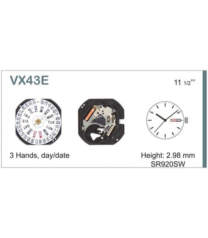 Máquina o movimiento para reloj  HATTORI VX43