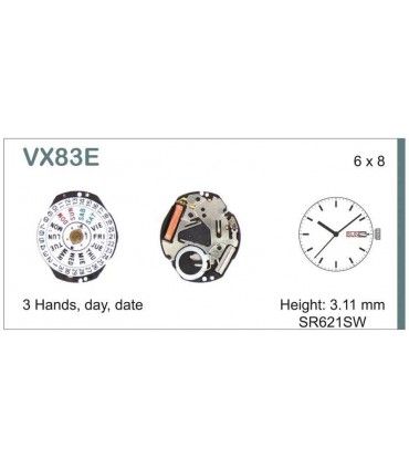 Movement for watches, HATTORI VX83