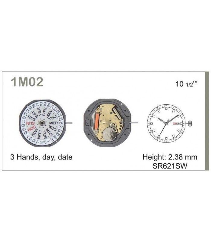 Movement for watches, MIYOTA 1M02