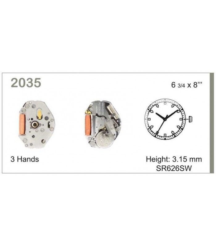 Máquina o movimiento para reloj MIYOTA 2035