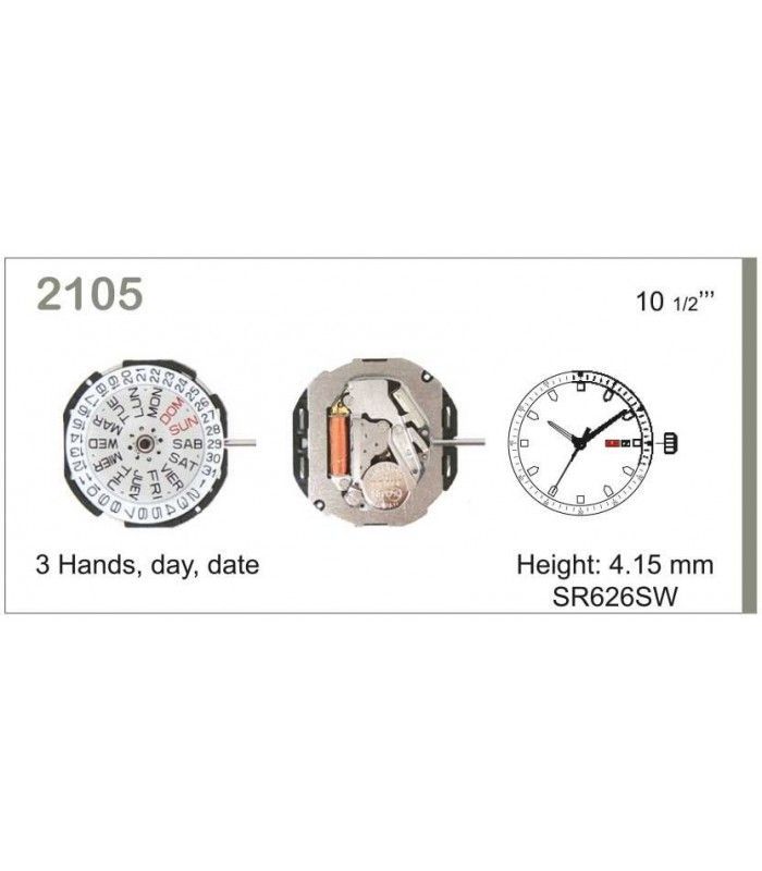 Máquina o movimiento para reloj MIYOTA 2105