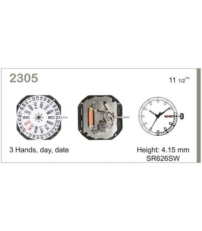 Máquina o movimiento para reloj MIYOTA 2305