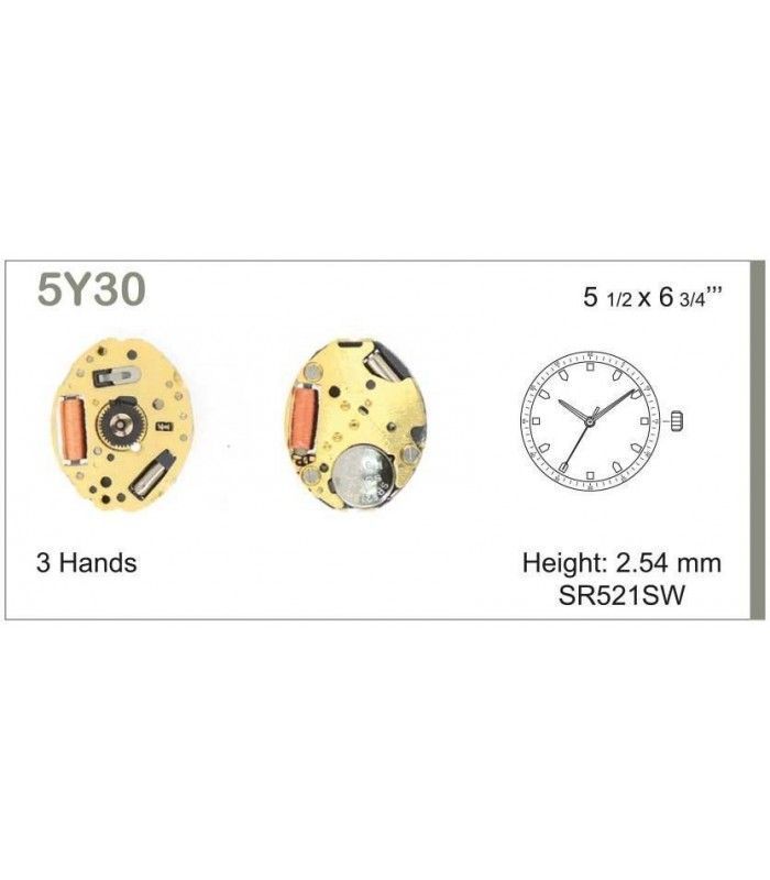 Máquina o movimiento para reloj MIYOTA 5Y30