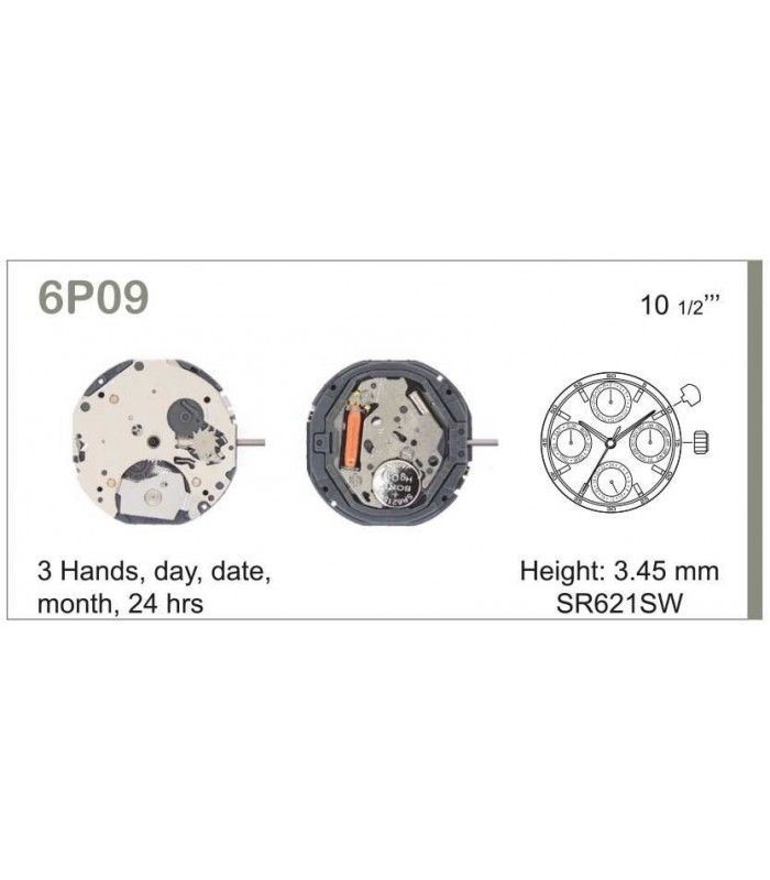 Máquina o movimiento para reloj MIYOTA 6P09