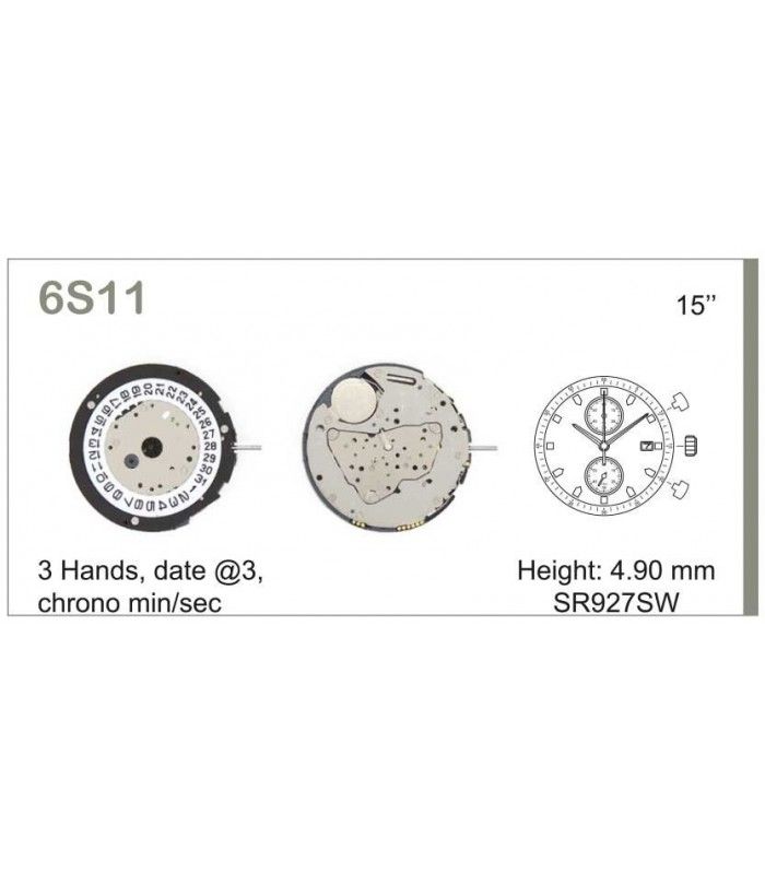 Máquina o movimiento para reloj MIYOTA 6S11