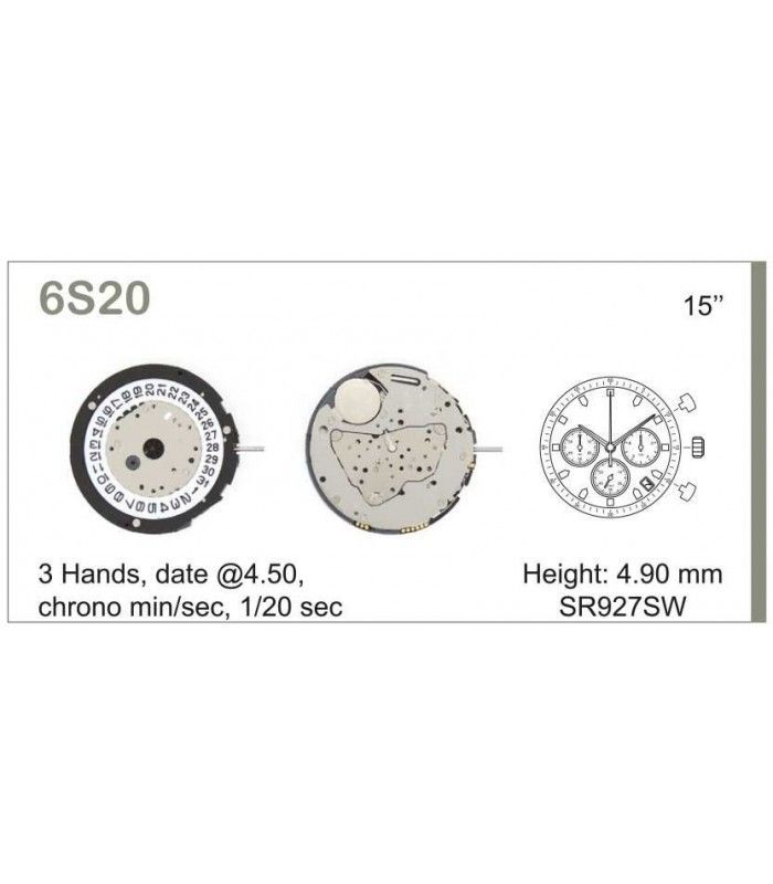 Meccanismo Orologio Ref MIYOTA 6S20