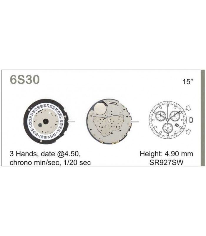 Meccanismo Orologio Ref MIYOTA 6S30