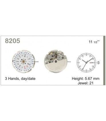 Máquina o movimiento para reloj MIYOTA 8205