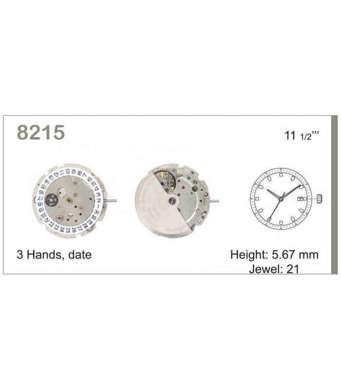 Máquina o movimiento para reloj MIYOTA 8215