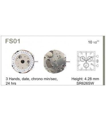 Movement for watches, MIYOTA FS01